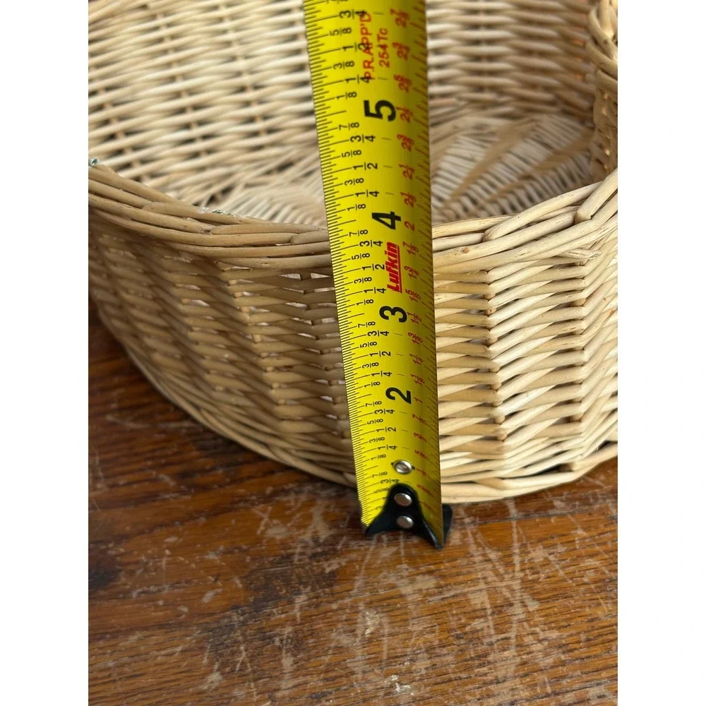 Heart Shaped Wicker Basket Natural Woven Willow Storage Rustic Home Decor 11in